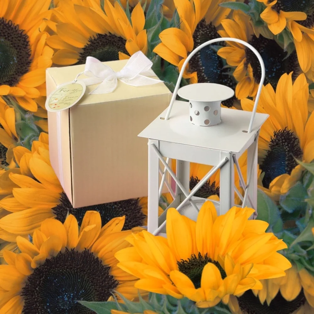 White Lantern Candle Holder - Elegant Wedding Favors for Guests